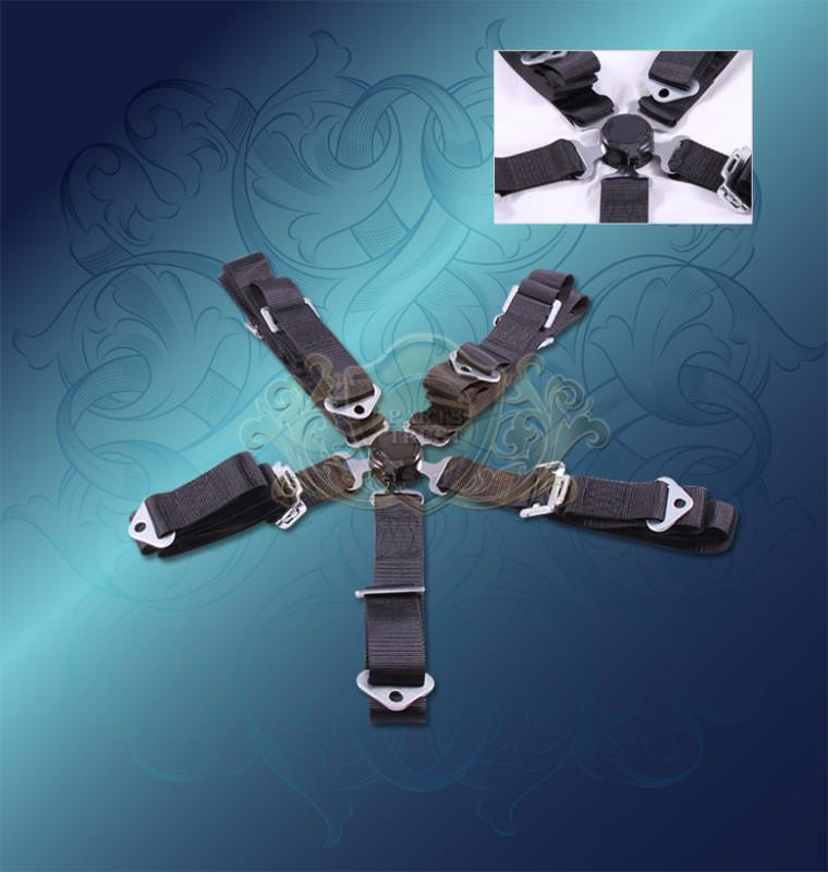 5 point nylon black f1 sport racing safety seat belt camlock harness buckle