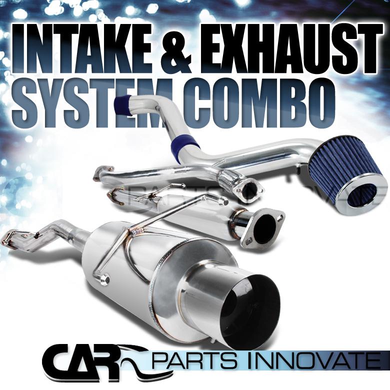 94-97 accord 2.2l l4 cold air intake+turbine filter+catback exhaust+silencer