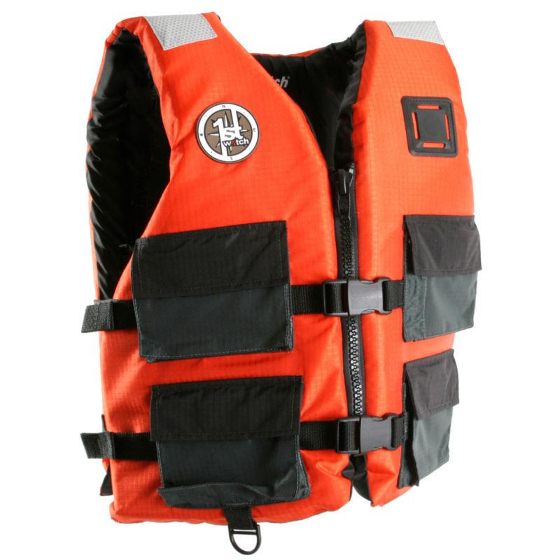 First watch av-7003-u four pocket crew vest universal fit - orange/grey