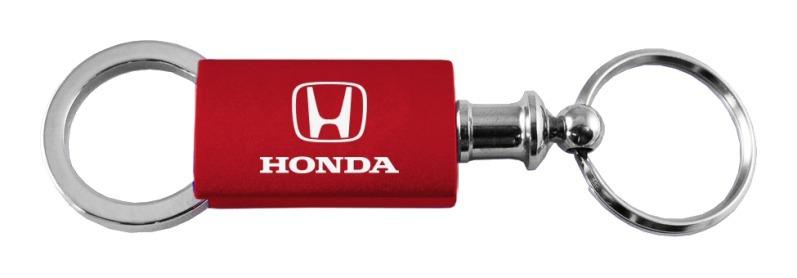 Honda red valet metal keychain car key ring tag key fob logo lanyard