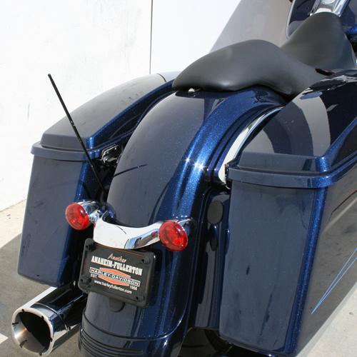 Harley davidson touring 15" skinny stubbie solid stainless am/fm antenna black