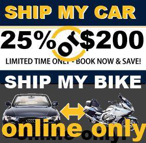 Car transport, motorcycle & boat shipping, container shipping - $100 discount