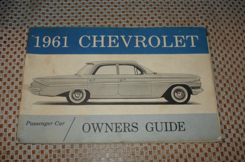 1961 chevy owners manual original glove box book rare!!