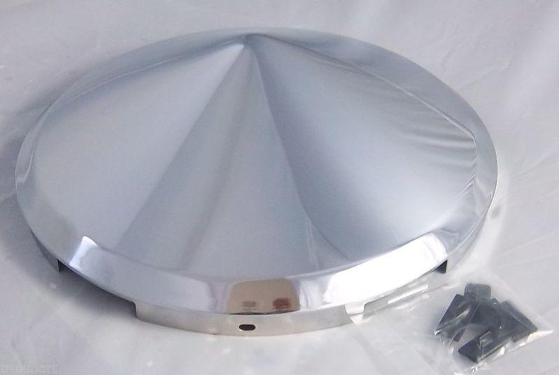 Buy hub caps(2) front 5 even notch pointed cone chrome for Freightliner