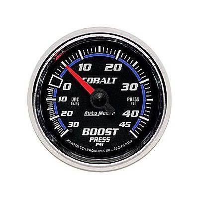 Autometer cobalt mechanical boost/vacuum gauge 2 1/16" dia black face 6108