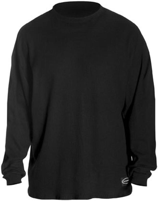 New schampa thermal adult cotton long-sleeve tee/t-shirt, black, 2xl/xxl