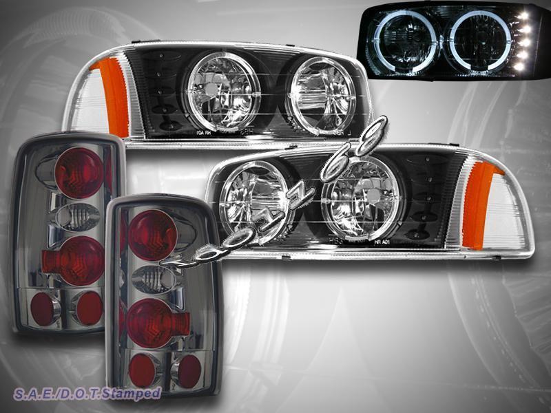 Find 0006 GMC Yukon Denali XL Black Halo LED Headlights + Tail Lights