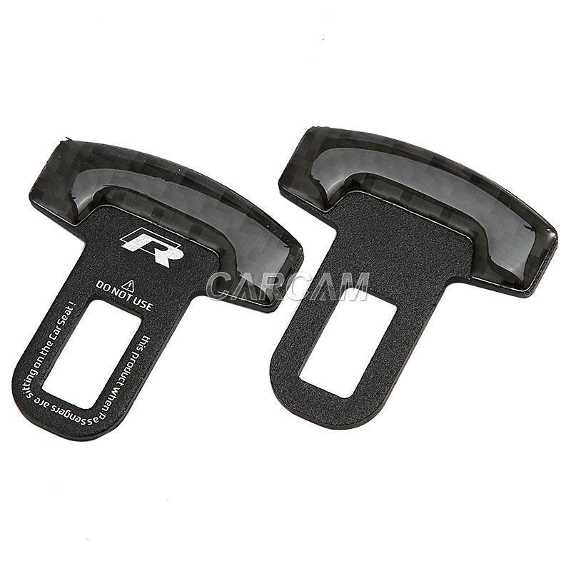 2PCS UNIVERSAL REAL CARBON FIBER CAR SAFTY SEAT BELT STOPPER ALARM CANCELLER NEW, US $11.95, image 2