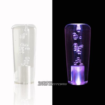 Universal 100mm clear bubble 7 color led illuminated stick shift screw on knob