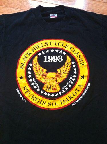 Vtg biker  1993 sturgis black hills rally  tee shirt  sz medium vguc!