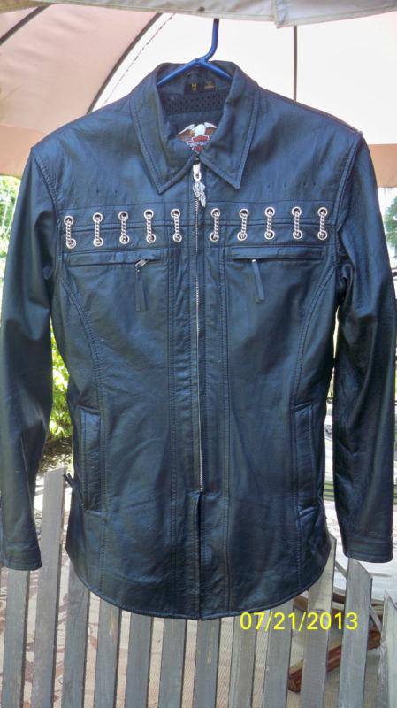 Womens harley davidson  leather jacket/coat size medium