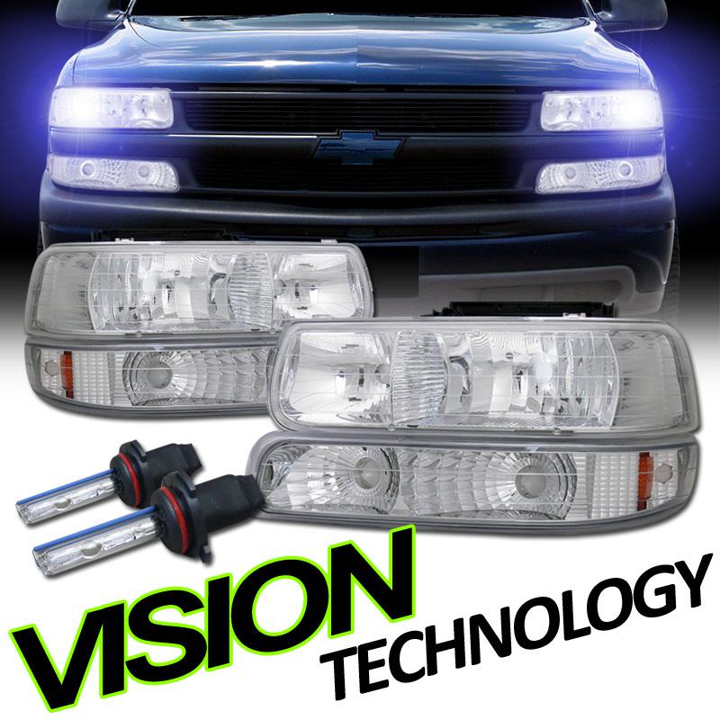 Head lights+bumper/corner lamps+10000k xenon hid 99-06 silverado/suburban/tahoe