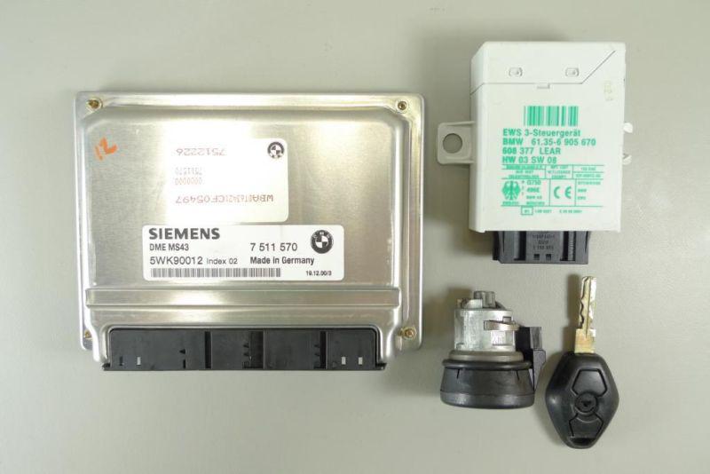 Find 01 BMW 530i e39 Engine Computer DME EWS Ignition Switch Key Set