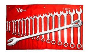 V8 tools inc 9017 17 piece sae standard length combo wrench set