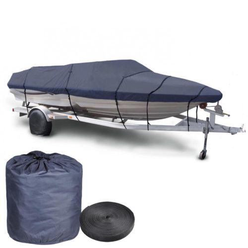 600d v-hull fish ski boat cover trailerable 16 17 18' beam 95" w oxford bag blue