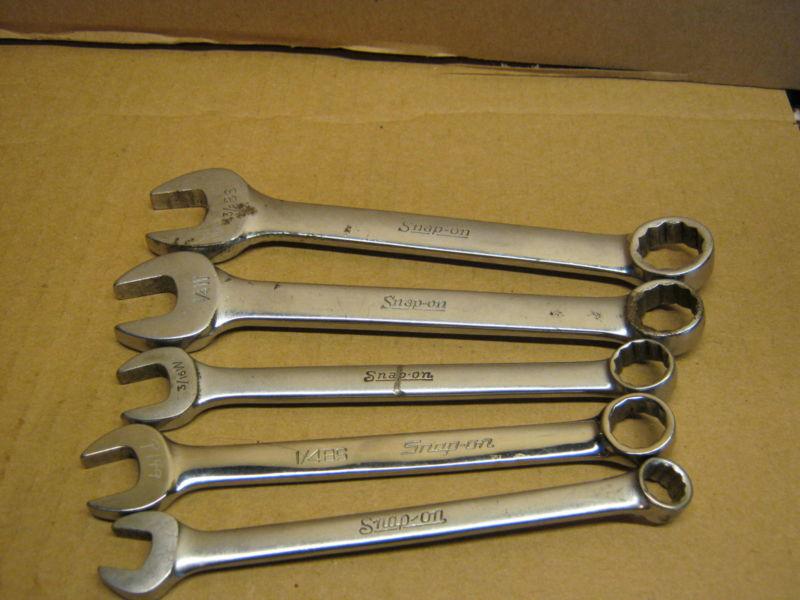 Snap on whitworth / british standerd 5pc. combo wrench lot bsa, triumph, enfield