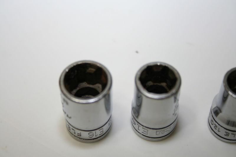 Snap On 3/8 1/4 inch drive Torx sockets FLE and TLE series Used engraved, US $29.99, image 2