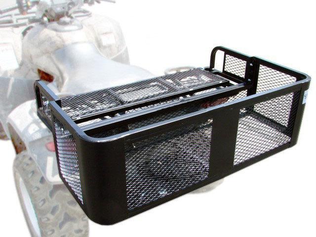 Rear atv quad storage rack drop basket-steel cargo luggage carrier heavy duty 