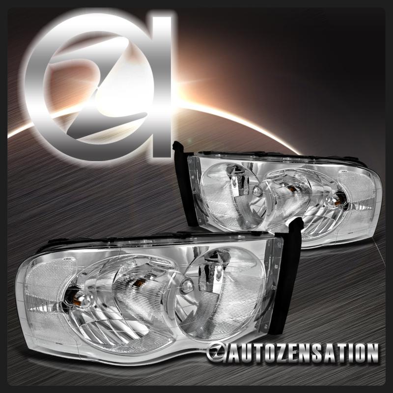 Find 0205 Dodge Ram Pickup Clear Chrome Crystal Headlights Right+Left