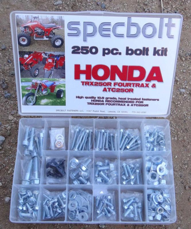 250pc bolt kit honda trx250r fourtrax 250r fenders plastic body engine frame atc