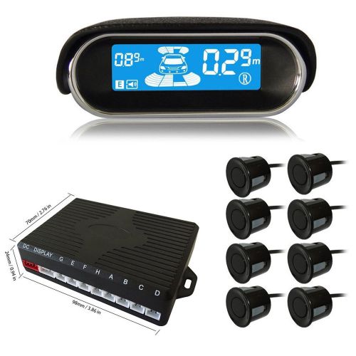 New auto 8 parking sensors led car reverse backup radar collision avoidance kit