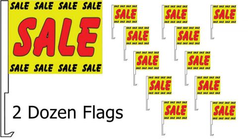 Car dealer supplies 24 car window clip on flags sale red black yellow