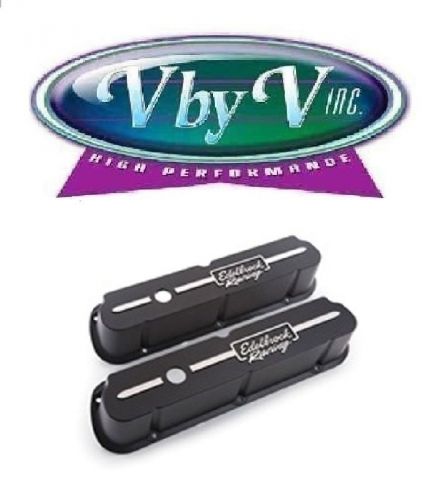 Edelbrock 41653 racing die-cast aluminum valve covers each