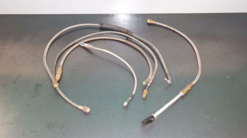 Lot of (5) used stainless steel braided bleeder adjuster brake lines -4an
