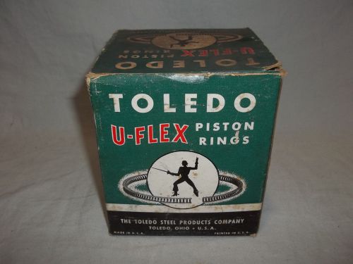 Box of nos toledo u-flex piston rings - 8 packages antique car part uf1054 .030