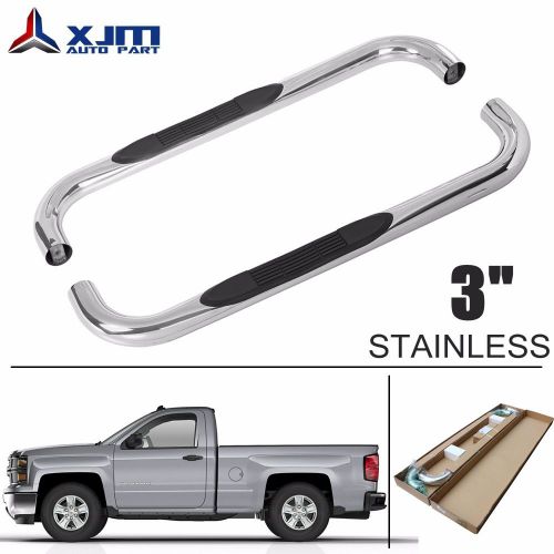 Find XJM 3" CHROME NERF BAR FOR 9916 CHEVY SILVERADO REGULAR CAB
