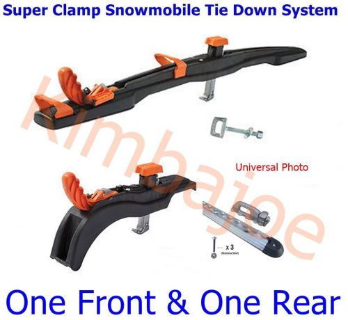 One front &amp; one rear super clamp ii snowmobile tie down system