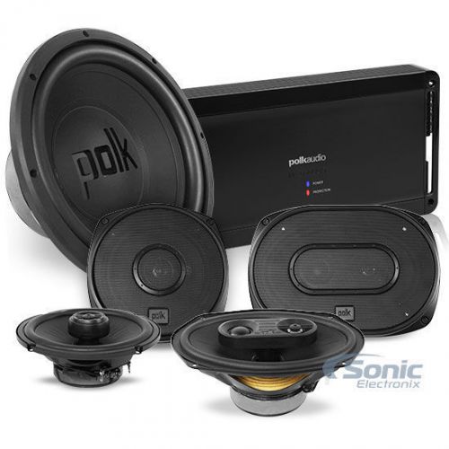 Polk audio dxi 680w rms complete amplified coaxial 6.5&#034; + 6x9&#034; car audio package
