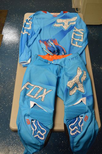 2015 fox racing men's 360 fiight blue 32 pants, m  jersey &amp; l gloves