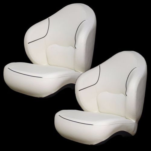 Sea doo brp 180 white and black boat bucket / captain / fishing seat pair
