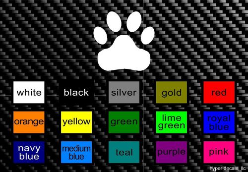 40 1" paw print vinyl window decals graphics peel stick puppy dog cat tiger pet