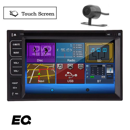In dash car radio double din stereo 6.2" hd dvd player mp3 bt aux-in rear camera