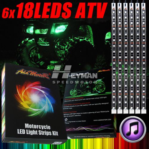 Heyman 13inch 6 ×18 leds atv utv underbody glow led light strips kit multi-color