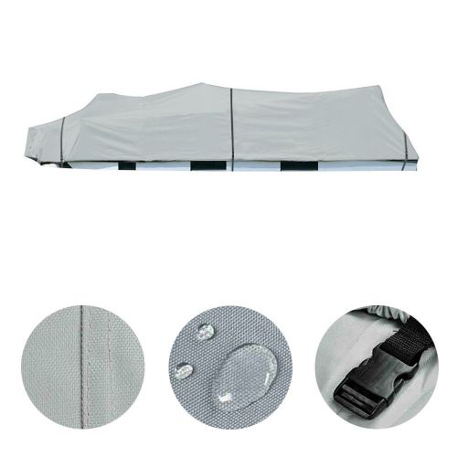17' 18' 19' trailerable pontoon boat cover 600d uv waterproof w/ oxford bag gray