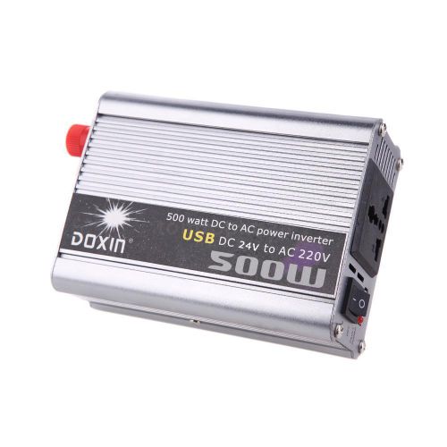 500w dc 24v to ac 220v + usb portable voltage transformer car power inverter