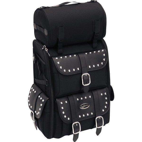 Black saddlemen s3500s studded deluxe sissy bar bag