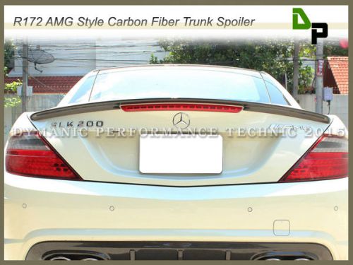 Amg style carbon fiber trunk spoiler for mercedes-benz r172 slk-class 2011-2015