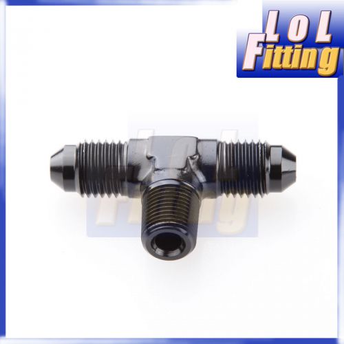 An4 an-4 1/8" npt pipe flare tee t-piece fitting adapter black