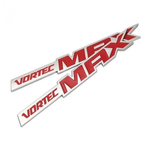 2x red vortec max door emblem logo badge for chevrolet silverado sierra ss 6.0