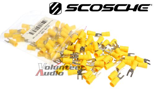 Scosche yellow #6 12-10 gauge spade connector 100 pieces/bag