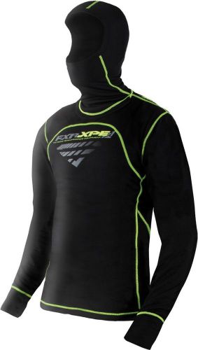 Fxr vapour 20% merino balaclava long sleeve base layer shirt top  black/hi-vis