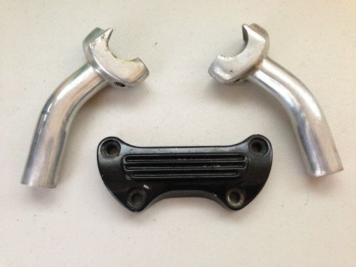Genuine h-d 3.5&#034; aluminum set-back handlebar risers w/ 1&#034; black clamp, multi-fit