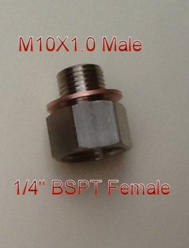 Metric adapter / oil pressure 1/4" bspt female to m10 x 1.0 male t-6l