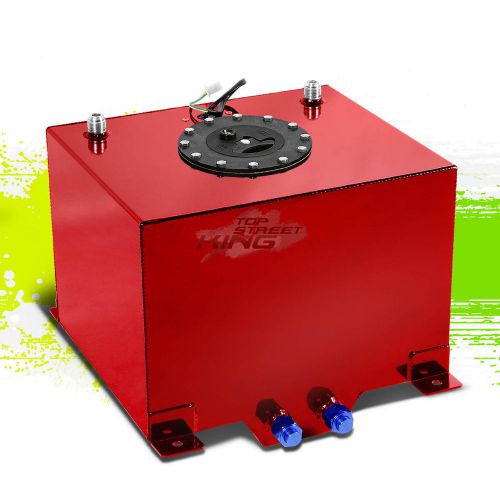 8 gallon lightweight race red aluminum gas fuel cell tank+ sender 15x12.5x10"