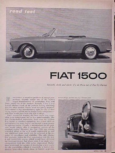1960 fiat original old road test  cmy store  5+= free ship more great ads