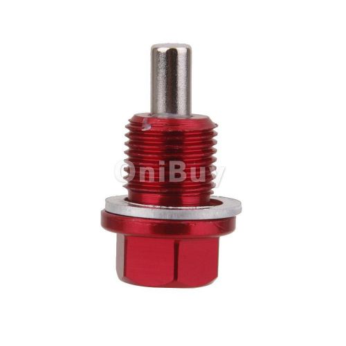 Anodized magnetic engine oil pan drain plug /bolt m14x1.25 red